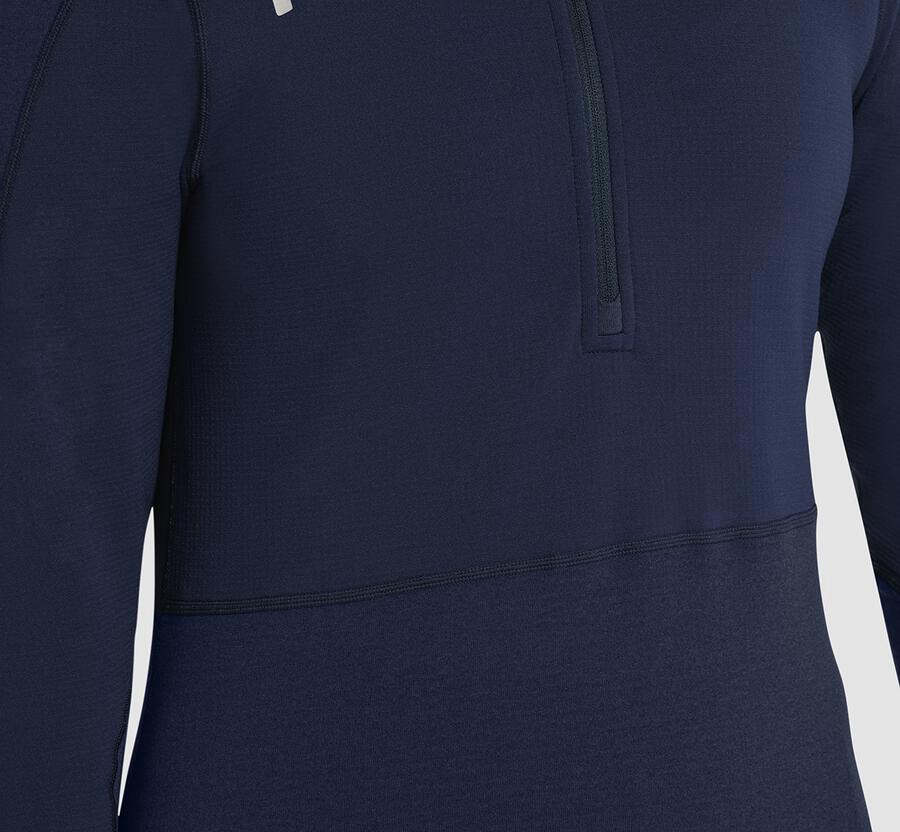 Hoka One One Top Dame - 1/2 Zip Midlayer - Mørkeblå - 137620BQI